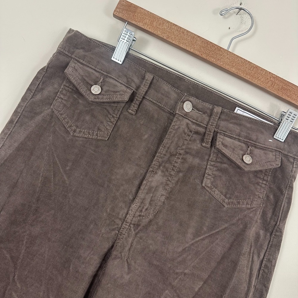 Gap High Rise Stride Corduroy Pants Brown Cotton Preppy Flap Pockets Women 8S/29